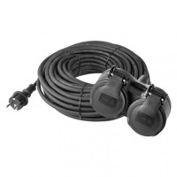 Predlžovací kábel gumový – 2 zásuvky, 20m, 3× 1,5mm2, IP44