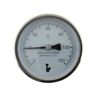 Bimetalový teplomer 100mmx jimka 50mm, teplotný rozsah 0-120°C, zadný vývod 1/2''