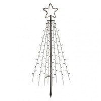 LED vianočný strom kovový, 180 cm, vonkajší aj vnútorný, studená biela, časova...