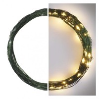 LED vianočná nano reťaz zelená, 7,5 m, vonkajšia aj vnútorná, teplá biela, čas...