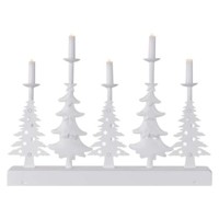 LED svietnik – vianočné stromy so sviečkami, 24 cm, 2x AA, vnútorný, teplá bie...