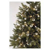LED vianočná girlanda – strieborné guličky, 1,9 m, 2x AA, vnútorný, teplá biel...