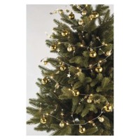 LED vianočná girlanda – zlaté guličky, 1,9 m, 2x AA, vnútorný, teplá biela, ča...