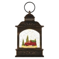 LED dekorácia – vianočný lampáš s autom, 21 cm, 3x AA, vnútorný, teplá biela, ...