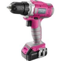 Akumulátorová vŕtačka / skrutkovač, 12V Li-ion, 1x akumulátor 1300mAh, 18Nm, 5h nabíjačka, ružový
