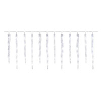 LED vianočná girlanda – cencúle, 12 ks, 3,6 m, vonk. a vnút., studená biela