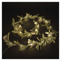 LED vianočná girlanda - jmelí, 1,5 m, 3x AA, vnútorné, teplá biela, časovač