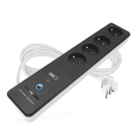 GoSmart predlžovací kábel 2 m / 4 zásuvky / s vyp. / s USB / biely-čierny / PV...