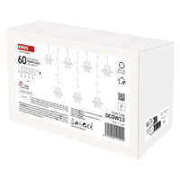 LED vianočný záves – vločky, 135x50 cm, vnútorná, studená biela