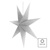 LED hviezda papierová závesná so striebornými trblietkami v strede, biela, 60 cm, vnútorná