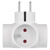 Rozbočovacia zásuvka 3×, okrúhla, biela